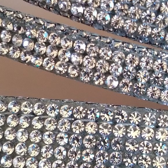 Nina Freyja Silver Strappy Metallic Rhinestone Stilleto Platform - Picture 9 of 10